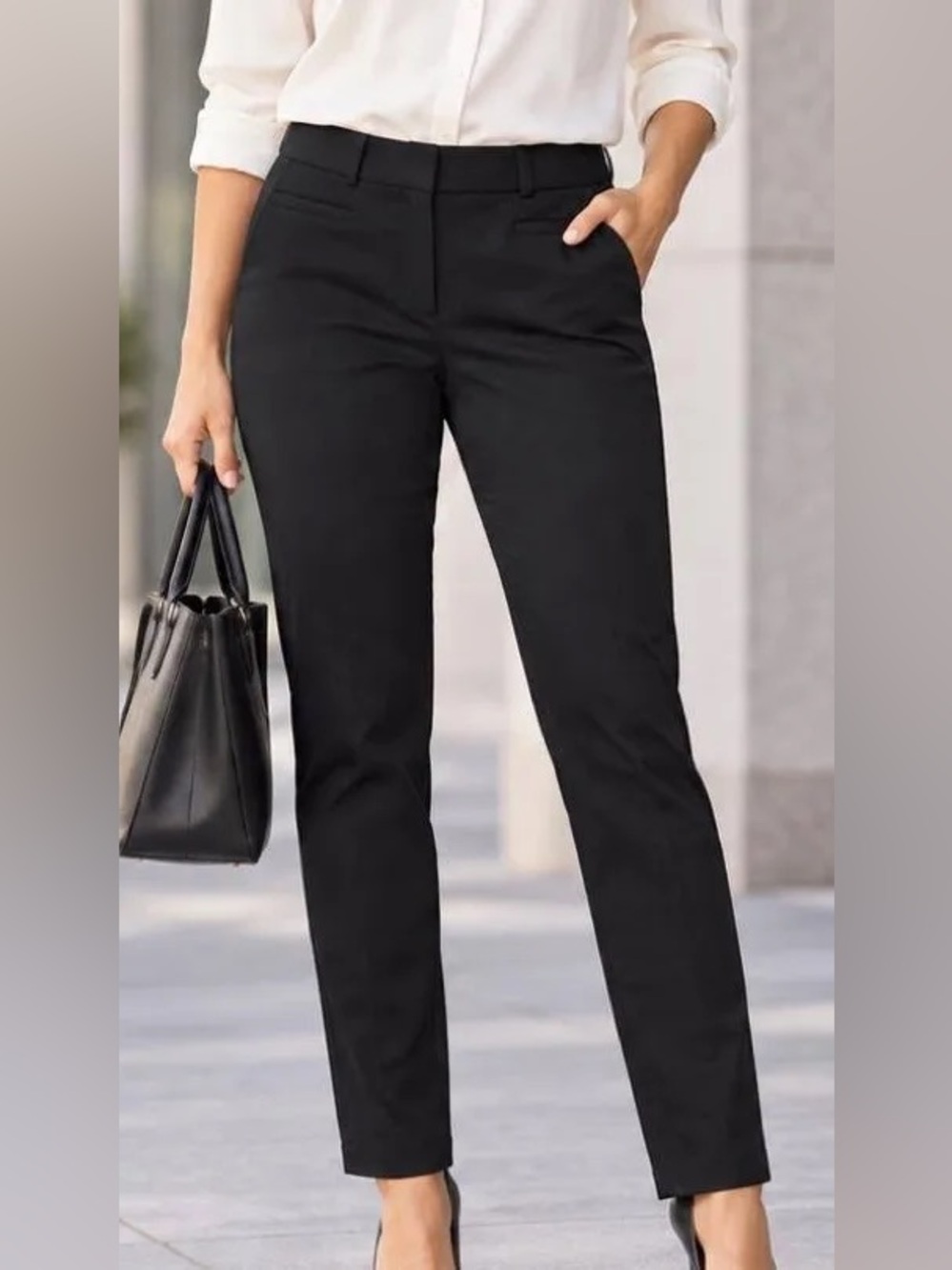 Banana Republic 6 Sloan black pants stretch ankle women’s work wear business